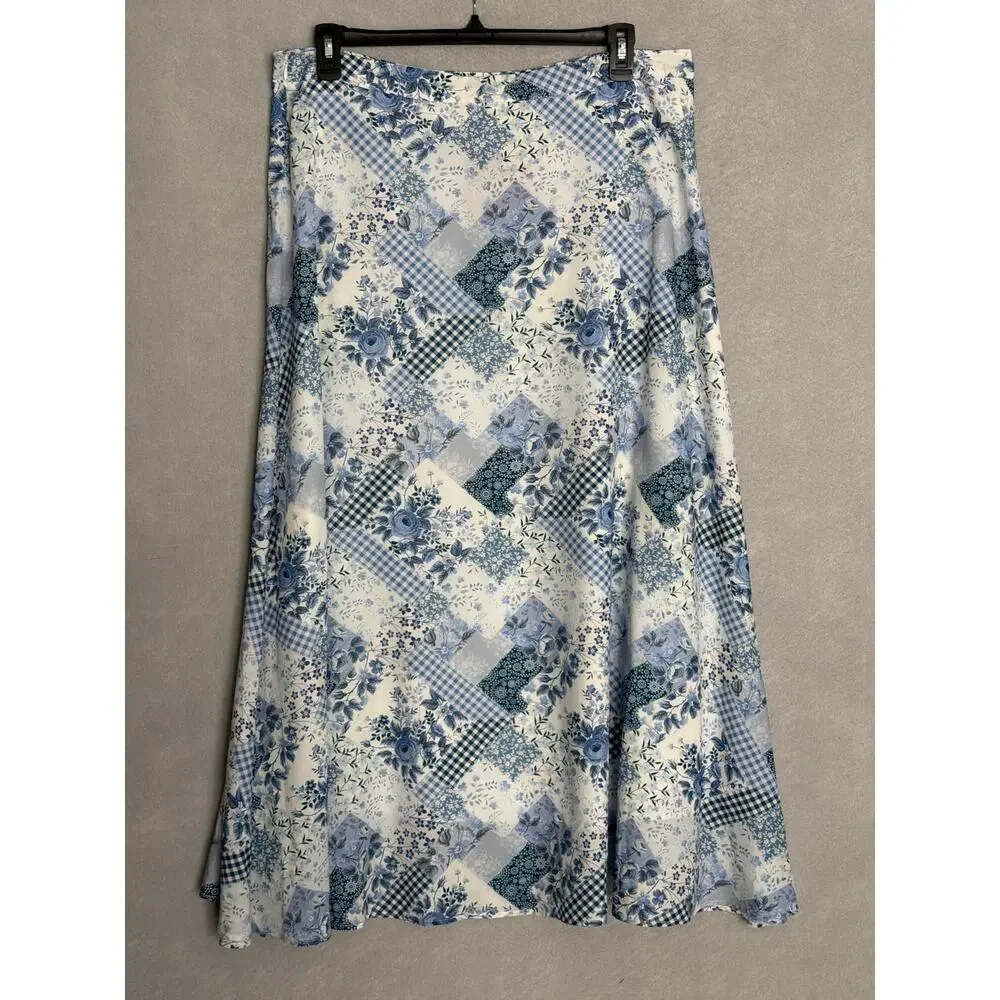 Reba Voile Skirt Twilight Prairie Floral A-line Midi Women's Size 16 NEW